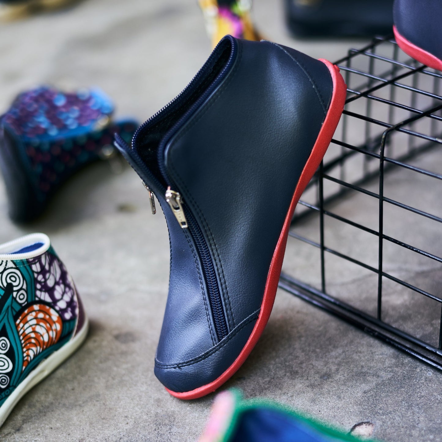 Moka Blue | Botita con cremalleras - Flux Concept Store