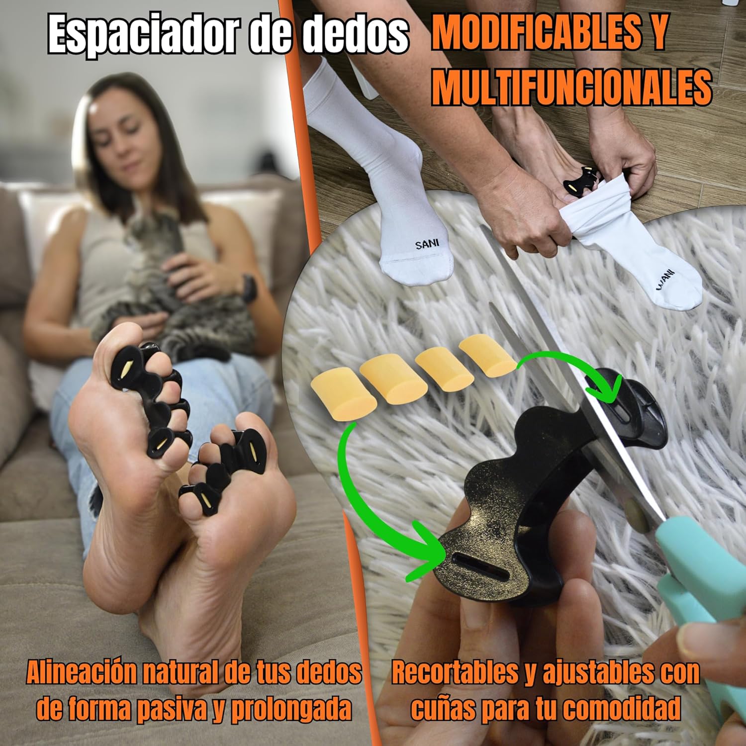 Separadores de dedos barefoot | Movimiento natural · Flux ·  Kit funcional completo para los pies