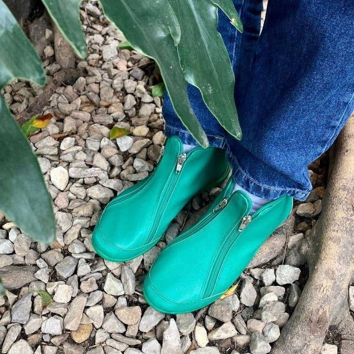 Moka Green | Botita con cremalleras - Flux Concept Store